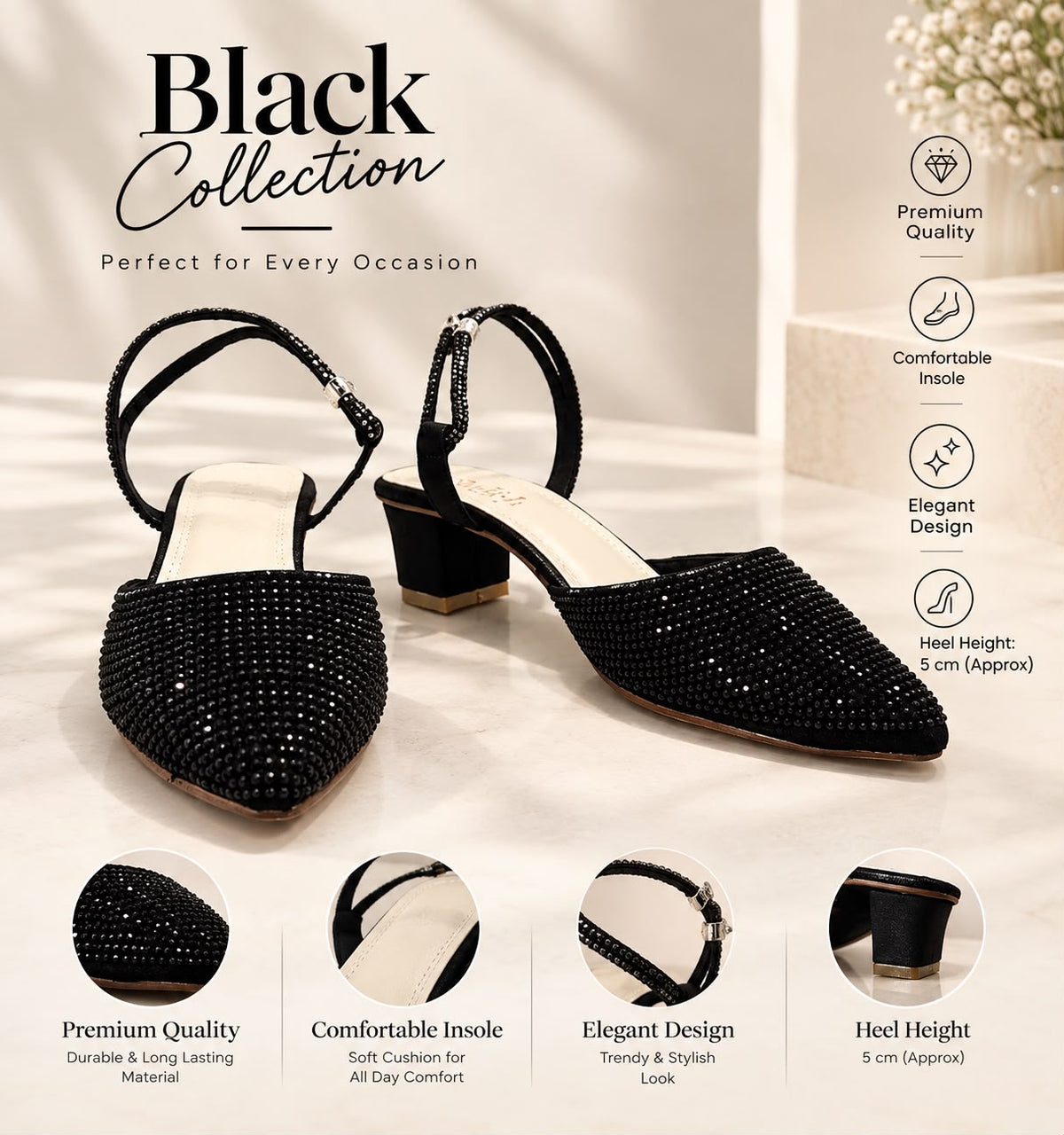 Black coat shoes