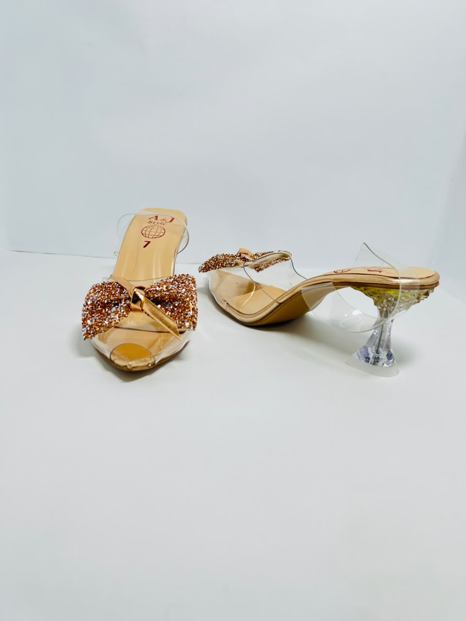 Transparent sheet heel sandal