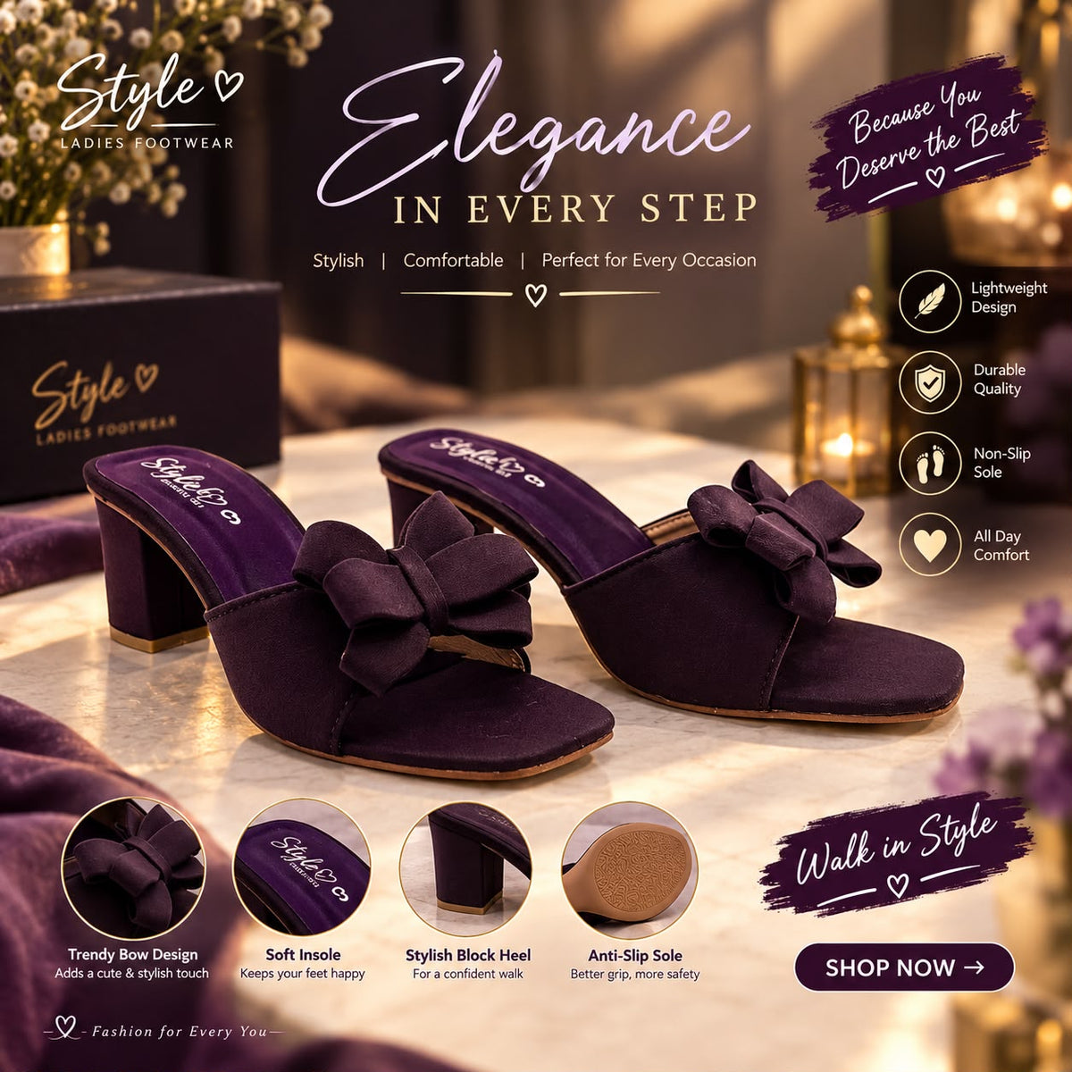 Ladies Stylish Block Heel Sandals