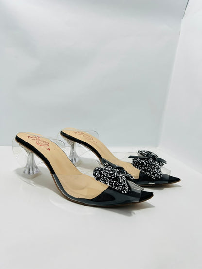 Transparent sheet heel sandal