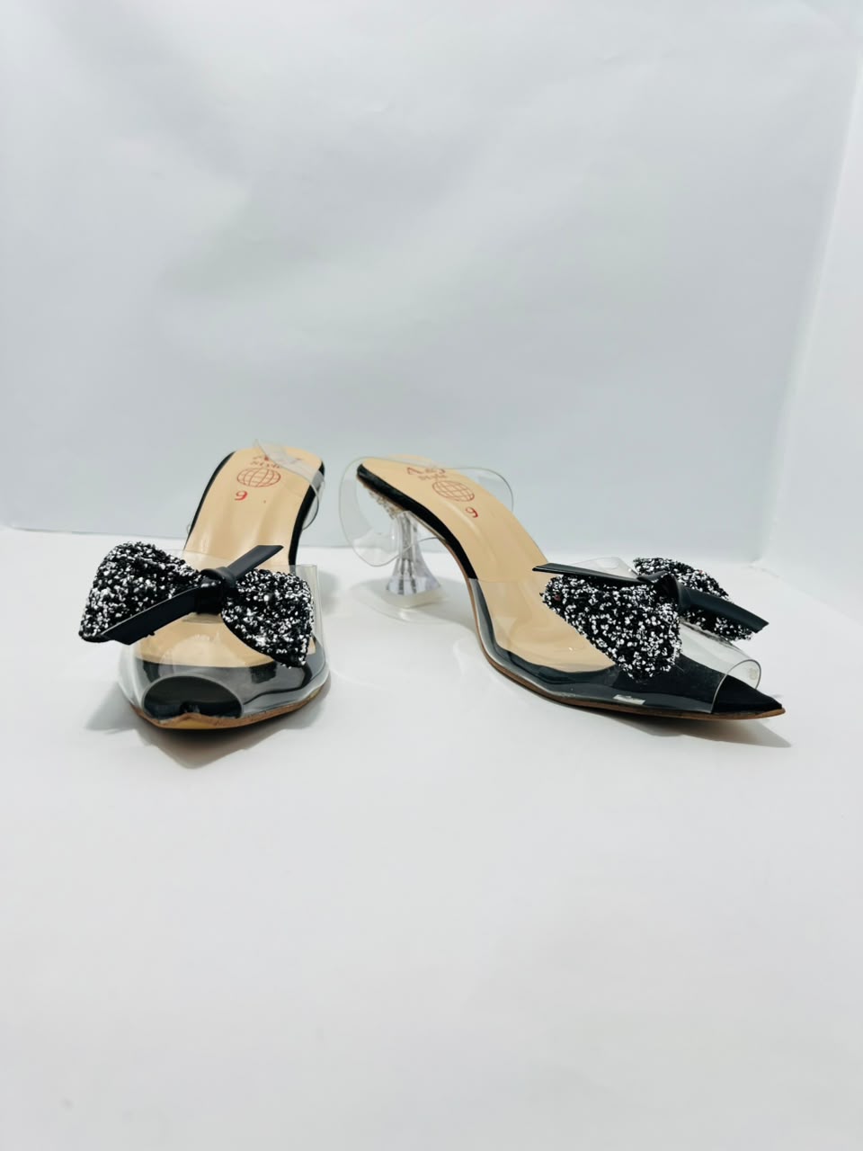 Transparent sheet heel sandal