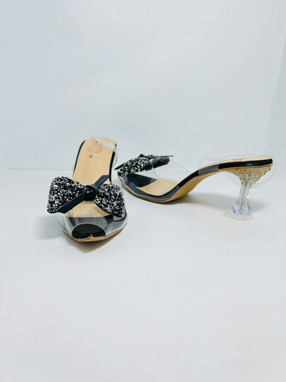 Transparent sheet heel sandal