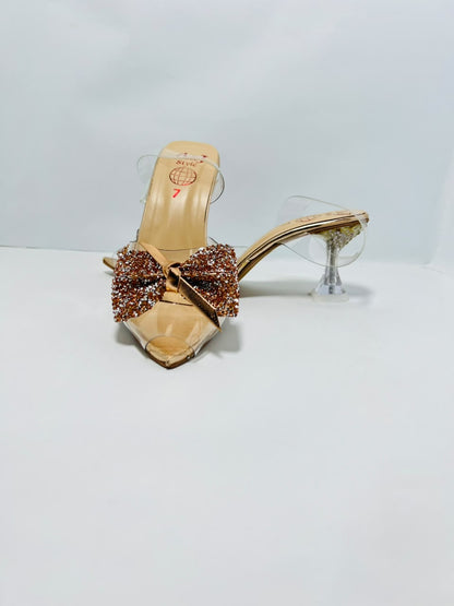 Transparent sheet heel sandal