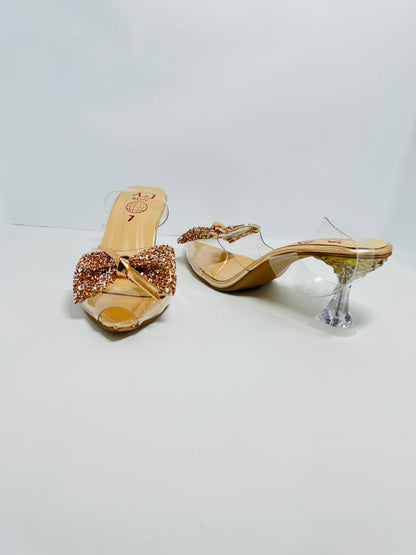 Transparent sheet heel sandal
